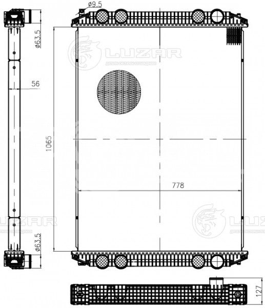 Радиатор охлаждения для автомобилей Freightliner Century Class (97-)/Columbia (97-) (без рамки)