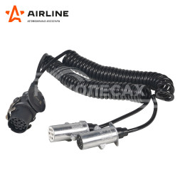 Кабель прицепа 24В адаптер с 15 конт. на тип-N 7 конт. и тип-S 7 конт. 4,5м (металл)