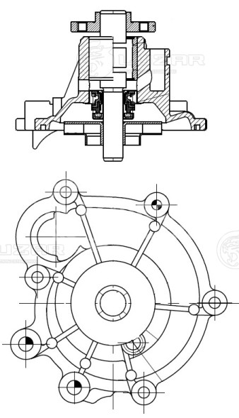 Насос водяной для автомобилей Mercedes-Benz C (W203) (00-)/E (W212) (09-) 1.6i/1.8i [M271]