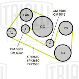 Ролик приводного ремня для автомобилей Audi A8 (94-) 3.3d/3.6i/3.7i/4.2i (опорный)