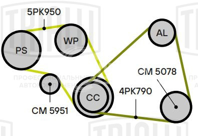 Ролик приводного ремня для автомобилей Toyota Carina E (92-)/Avensis (97-) 1.5i/1.6i/1.8i [A]/[E] (натяжной ролик кондиционера) (CM 5078)