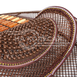 Накидка деревянная на перед. сиденье с поддержкой спины, массажная, цвет желт./коричн.