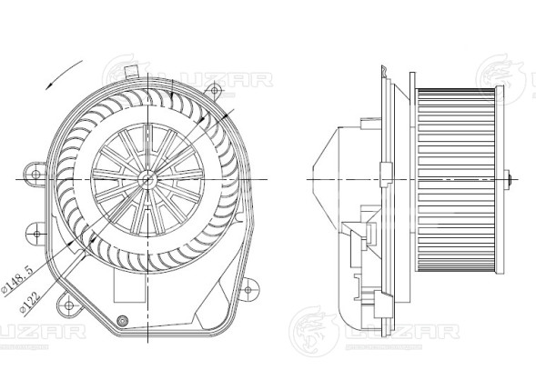 Электровентилятор отопления для автомобилей VW Passat B5 (96-)/Audi A4 B5 (94-) А/С+