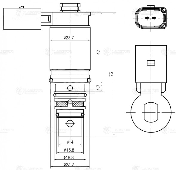 Клапан регулирующий компрессора кондиционера для автомобилей Skoda Оctavia A5 (04-) (тип Sanden)