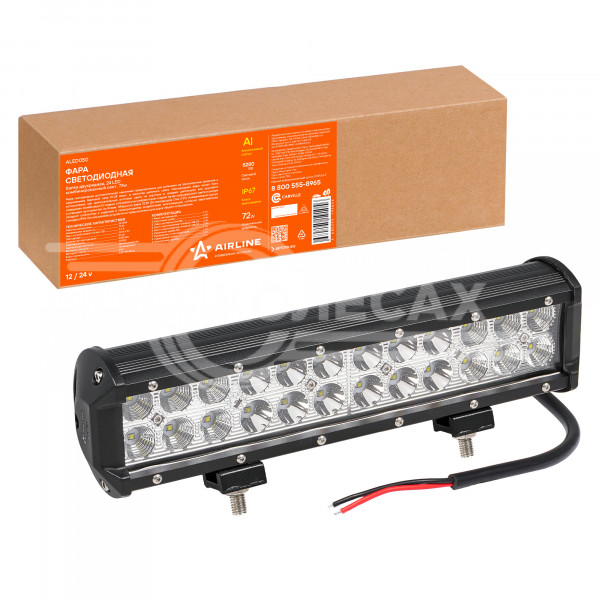 Фара (балка) светодиодная двухрядная 24 LED, комбинированный свет, 72Вт, 300х78х65мм, 12/24В