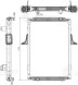 Радиатор охлаждения для автомобилей Renault Trucks Premium (96-) (c рамкой)
