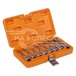 Набор головок 1/2" DR с шестигранными вставками 5-17мм длиной 100мм 8 предметов в кейсе