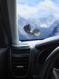 Держатель для телефона автомобильный на торпедо/лоб. стекло магнитный прорезиненный