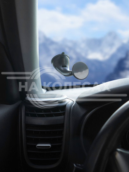 Держатель для телефона автомобильный на торпедо/лоб. стекло магнитный прорезиненный