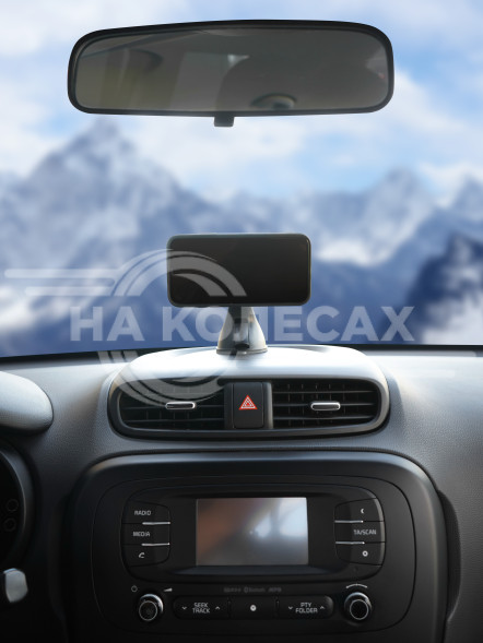 Держатель для телефона автомобильный на торпедо/лоб. стекло магнитный прорезиненный