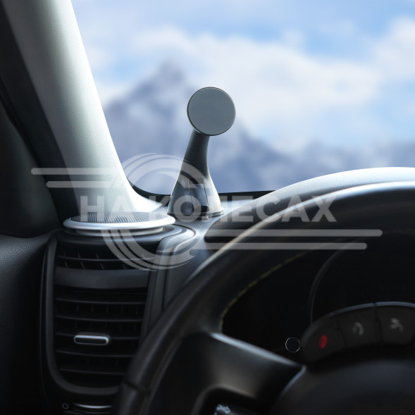 Держатель для телефона автомобильный на торпедо/лоб. стекло магнитный прорезиненный