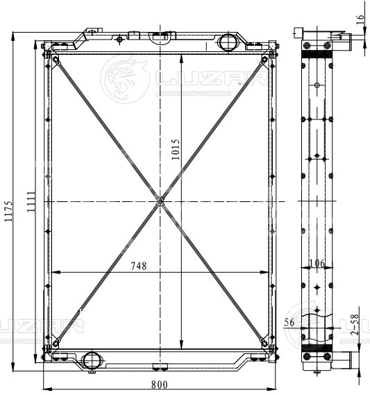Радиатор охлаждения для автомобилей МАЗ 5440 ЯМЗ-651