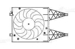 Электровентилятор охлаждения для автомобилей Fabia II (07-) (с кожухом)