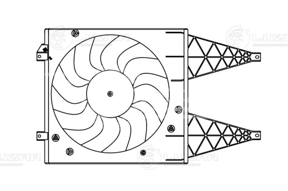 Электровентилятор охлаждения для автомобилей Fabia II (07-) (с кожухом)