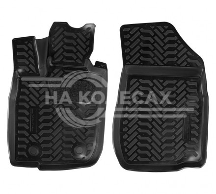 Ковры для LADA Largus (фургон) (12-), 2 шт., выс. борт, 3D с подпятником, 1й ряд, ТЭП, черн.