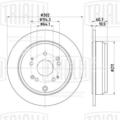 Диск тормозной задний для автомобилей Honda CR-V (06-) d=305 окрашенный