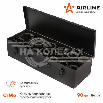 Набор головок ударных 1&quot; 90мм 14пр. (22-60мм) мет. кейс
