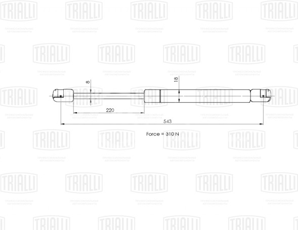 Амортизатор (упор) капота для автомобиля Opel Astra H (04-)