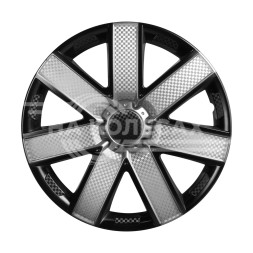 Колпаки колесные 15&quot; &quot;Гелакси Т&quot;, серебристый/черный, карбон, компл. 2 шт.