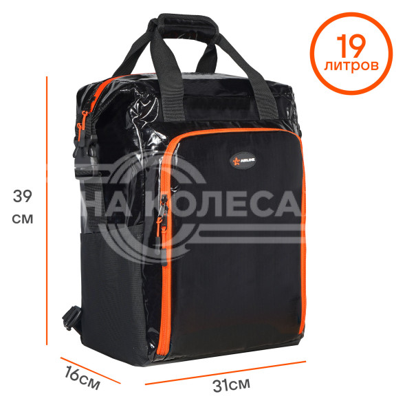 Сумка-холодильник (термосумка) рюкзак 19 л, ткань Ripstop, водонепр., черн.
