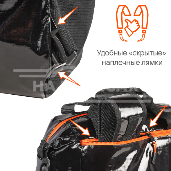 Сумка-холодильник (термосумка) рюкзак 19 л, ткань Ripstop, водонепр., черн.