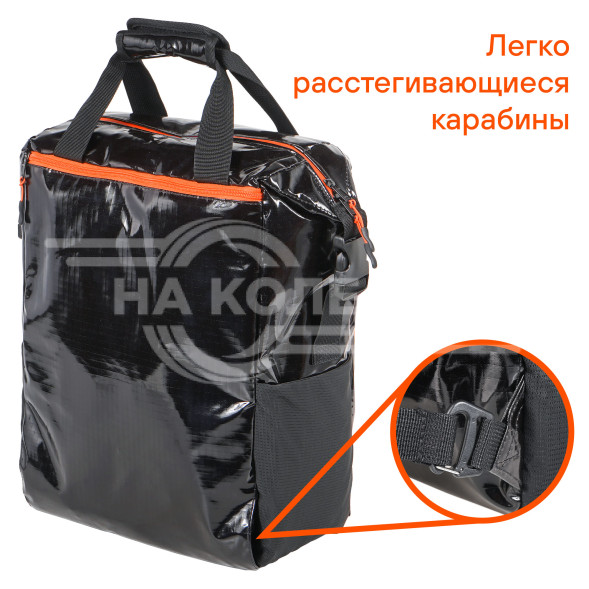 Сумка-холодильник (термосумка) рюкзак 19 л, ткань Ripstop, водонепр., черн.