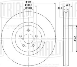 Диск тормозной передний для автомобилей Subaru Impreza WRX (00-) d=326