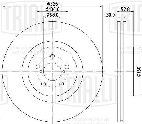 Диск тормозной передний для автомобилей Subaru Impreza WRX (00-) d=326