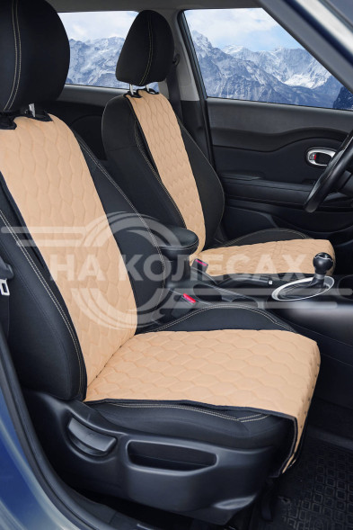 Накидки &quot;Алькантара&quot;, передние (2 шт.), бежевые