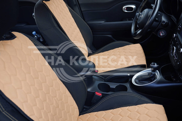 Накидки &quot;Алькантара&quot;, передние (2 шт.), бежевые