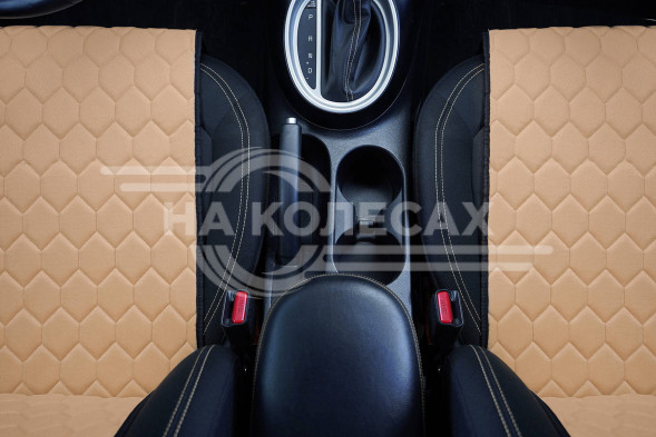 Накидки &quot;Алькантара&quot;, передние (2 шт.), бежевые