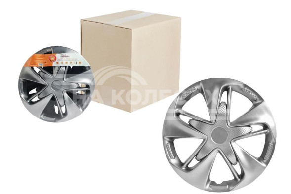 Колпаки колесные 16&quot; &quot;Супер Астра&quot;, серебристый, карбон, компл. 2 шт.