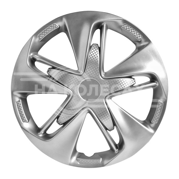 Колпаки колесные 16&quot; &quot;Супер Астра&quot;, серебристый, карбон, компл. 2 шт.