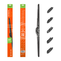 Щетка стеклоочистителя 500 мм (20&quot;) гибридная, 3 адаптера