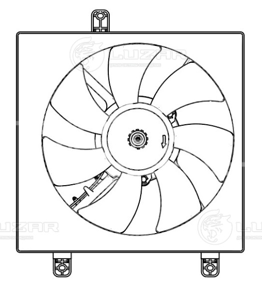 Электровентилятор кондиционера для автомобилей Chery Tiggo (T11) (05-) (с кожухом)