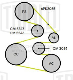 Ролик приводного ремня для автомобилей Hyundai Santa Fe (06-) 2.7i опорный