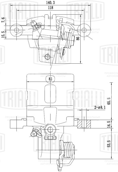 Суппорт тормозной для автомобилей Kia Picanto (04-) задний правый d=34мм