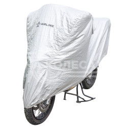 Чехол-тент на мотоцикл защитный, М(225х90х110см) универсал., серый