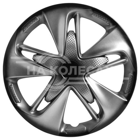 Колпаки колесные 16&quot; &quot;Супер Астра +&quot;, серебристо-черный, карбон, компл. 2 шт.