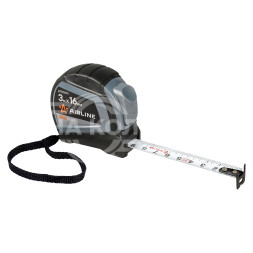 Рулетка в прорезиненном корпусе 3мх16мм PRO, автостоп, дв. зацеп, дв. шкала