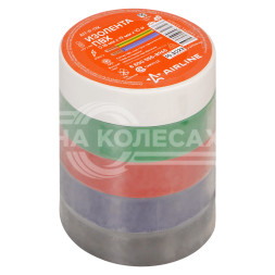 Изолента ПВХ, набор 5 шт.(син.,чёр.,кр.,зел., бел.), 19 мм*10 м