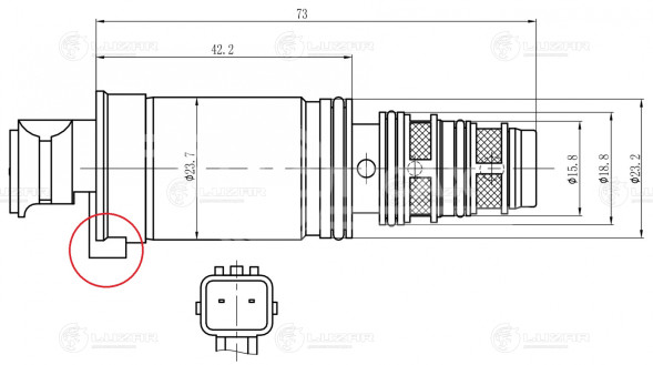 Клапан регулирующий компрессора кондиц. для автомобилей Astra J (10-) (тип Delphi кор. разъем)