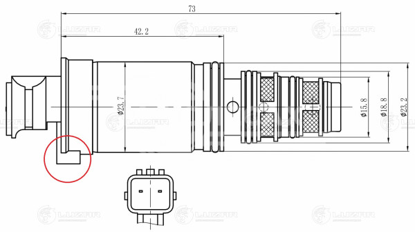 Клапан регулирующий компрессора кондиц. для автомобилей Astra J (10-) (тип Delphi кор. разъем)