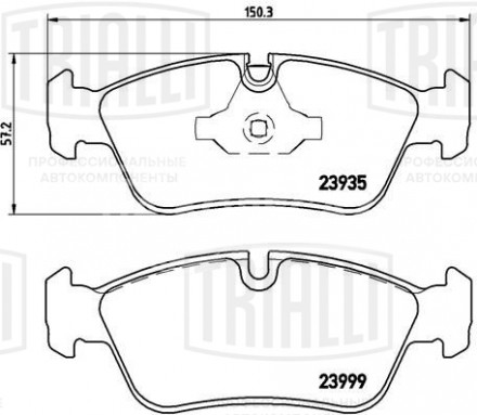 Колодки тормозные для автомобилей BMW 1 (E81/87) (04-)/3 (E90/91) (05-) дисковые передние (комплекте с датчиком)