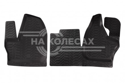 Ковры для ГАЗель NEXT (16-) (КПП на панели), передние 2 шт., выс. борт, ТЭП, черн.