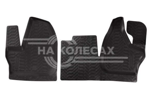 Ковры для ГАЗель NEXT (16-) (КПП на панели), передние 2 шт., выс. борт, ТЭП, черн.
