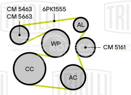 Ролик приводного ремня для автомобилей Ford Focus III (11-)/Kuga (13-) 1.5T/1.6T (только ролик натяжителя)