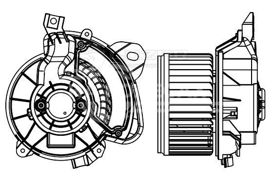 Электровентилятор отопителя для автомобилей Opel Corsa D (06-) (auto A/C)