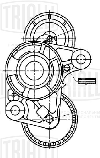 Ролик приводного ремня для автомобилей BMW X5 F15 (13-) 2.0d/3.0d [N47; N57] электроусилитель (с натяжным механизмом) (двойной)
