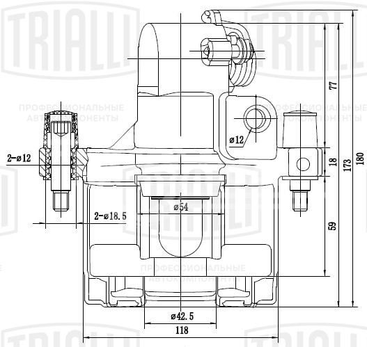 Суппорт тормозной для автомобилей Renault Laguna II (01-) задний левый d=38мм